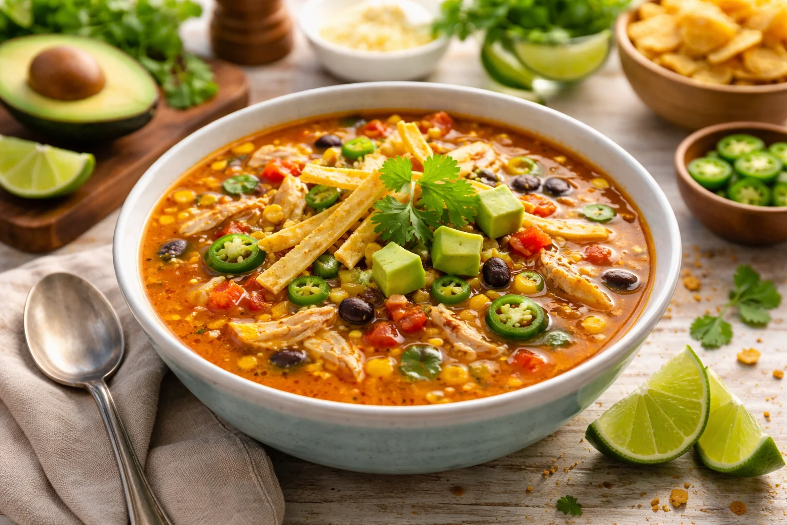 Easy Gluten Free Chicken Tortilla Soup (Slow Cooker) 2 Easy Gluten Free Chicken Tortilla Soup (Slow Cooker)