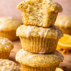 Delicious Gluten-Free Lemon Poppy Seed Muffins with a bright lemon flavor and glaze.