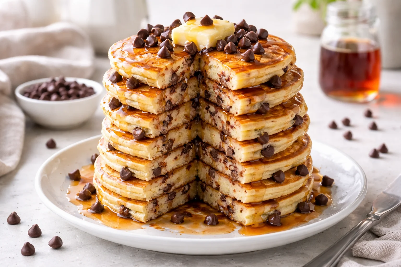 Deliciously Fluffy Gluten-Free Buttermilk Chocolate Chip Pancakes 2 Gluten-Free Buttermilk Chocolate Chip Pancakes